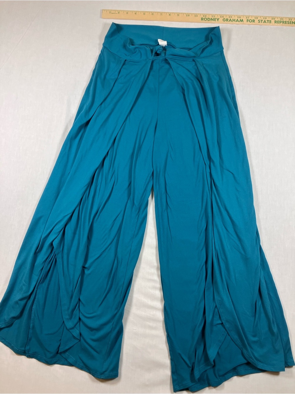 Teal Wide-Leg Palazzo Pants with High Waist